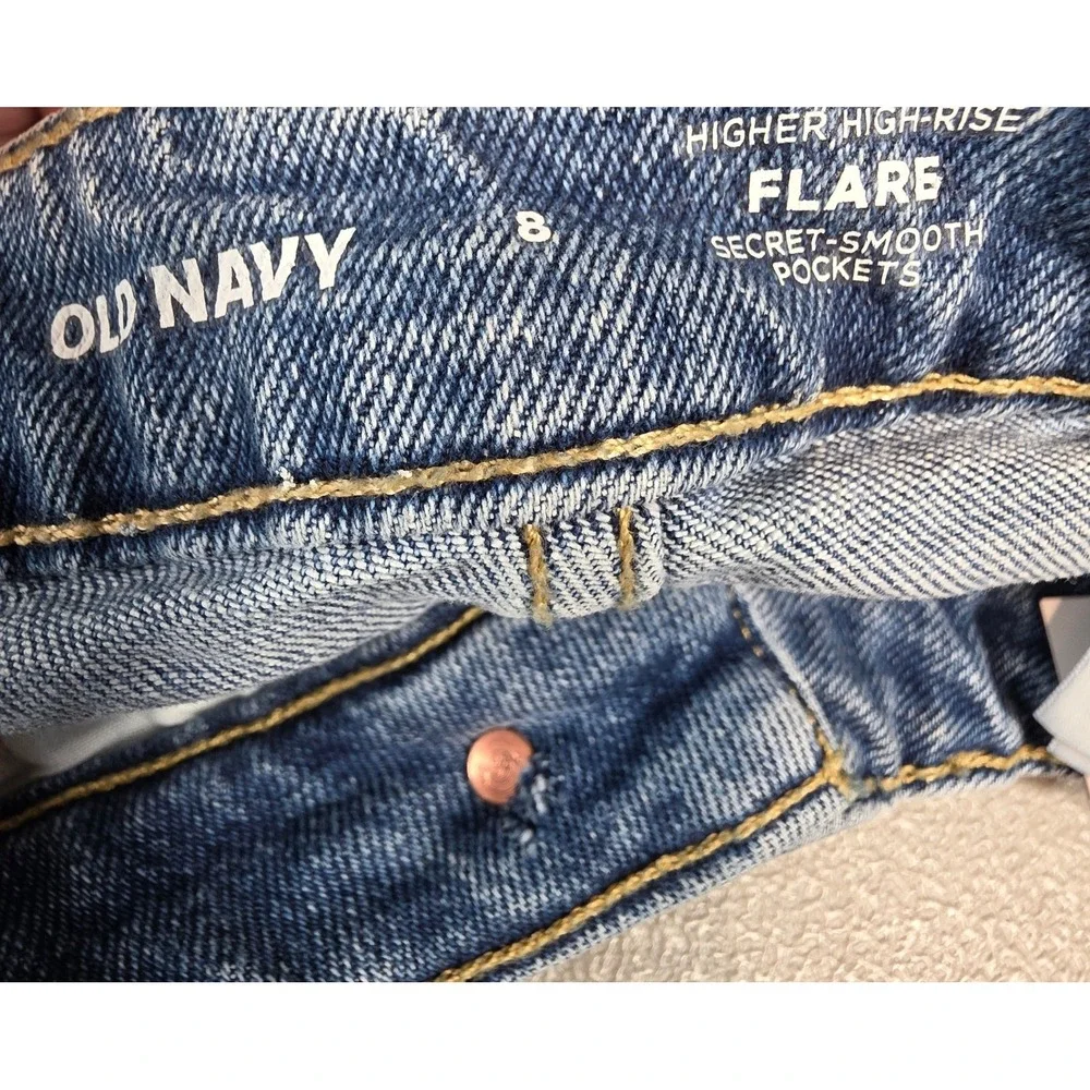 Old Navy Womens 8 Higher High Rise Flare Jeans in Clover NWT - Picture 14 of 16